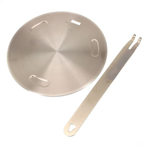 Zilimontt Induktionskochfeldplatte mit abnehmbarem Griff, platzsparendes Design für Ihre Küche, Wärmeleitplatte für Gasherd, Wärmeverteiler, Induktionsadapter (A)