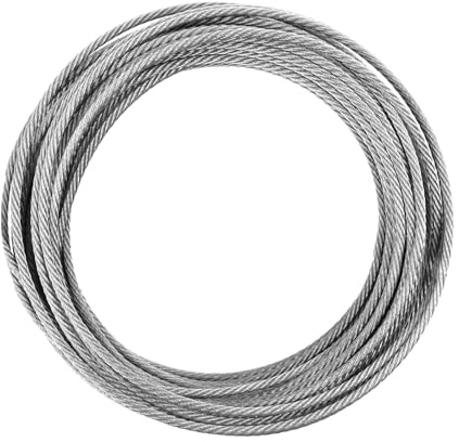 Kaslaider Drahtseil 5mm Set, 7 x 7 Stahlseil Edelstahlseil, 20m / 65.6ft | Hochleistungs Edelstahlseil Seil Draht, 881lbs(400kg) Bärenladekapazität / 2204lbs(1000kg) Maximale für Zaun, Wäscheleine
