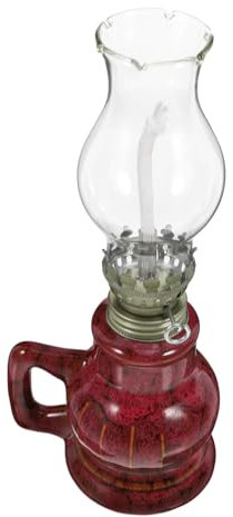 Amosfun Keramische Öllampe Vintage-kerosin-Laterne für Den Innenbereich Notlicht Heimdekoration Anhaltende Flamme