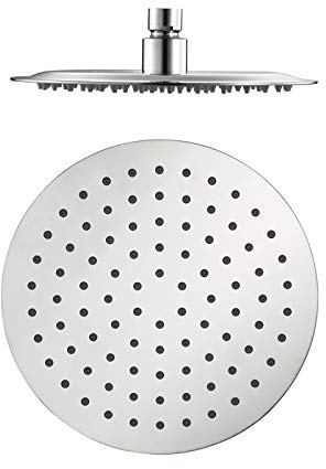 Pomme de douche ronde en acier inoxydable 304 avec haute pression à main ultra fine Finition chromée Pomme de douche fixe universelle