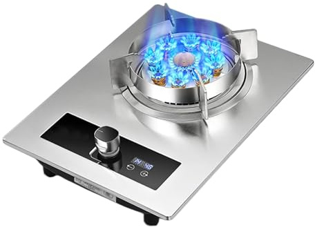 THEGA Stufa A Gas, Cucina A Gas da Campeggio da 5,2 KW, Fornello di Conversione A Gas/LPG, Timer Indipendente, con Protezione da Spegnimento Fiamma(NG)