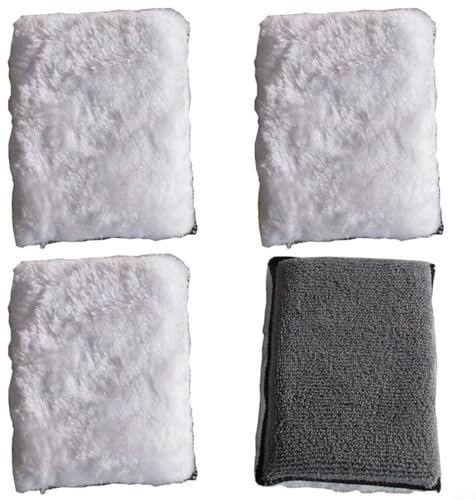 Aprilsunnyzone 4-Piece Car Interior Cleaning Sponge Set Dual-Sided Microfiber Washing Block for Leather Seats Plastic Upholstery Detailing Grey 13x9x3cm