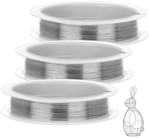 Bewudy 3 Rolls 0.3mm Copper Craft Wire for Jewelry Making, Bailing Wire Snare Wires for Craft (56 Feet/Roll)