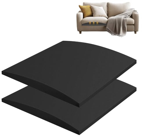 WDKXCN Sofa Cushion Support, 2PCS Couch Cushion Support for Sagging Seat, 50 x 50 x 5 cm High-Density Curve Sponge Sofa Support Pad for Enhanced Comfort & Long-Lasting Cushion Support (Black)