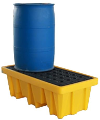DRFGHK Öltank-Auffangwanne, modulare Auffangkapazitätspalette, Industrielle Auffangpalette für Fässer mit Abfluss, auslaufsichere Polyethylenwanne für Garagenkeller (130 x 68 x 45 cm, 2 Stück)