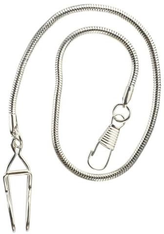 VALICLUD Vintage Taschenuhrkette Langlebiger Metalllegierung Lange Clip Kette für Taschenuhren und Vielseitige Nutzung Silberne Schlange Ketten Design für Formelle und Anlässe