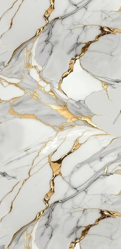 AMON Wandpaneele 122x244cm in Marmor- Granit-Optik (Aurora Gold) ideal als Duschrückwand Badrückwand Küchenrückwand TV-Rückwand Dusch- Bad- Wand-Verkleidung aus 3mm PVC Wasserdicht Wasserfest