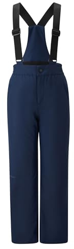 Ziener ABOL-Z Pantaloni da Sci/Pantaloni da Neve per Bambini, Impermeabili, Bretelle, Blu Scuro, 164
