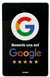 2er Set Google Bewertung Visitenkarte mit NFC & QR-Code für mehr Kundenbewertungen (Schwarz)