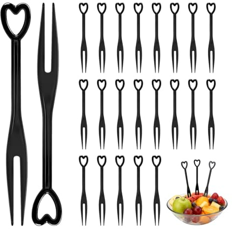 VYNZOR 200 Tenedores de Fruta Mini de Plástico, Tenedores Pequeños para Fiesta, Cumpleaños, Postre, Picnic, Bento, Aperitivos