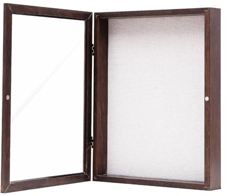 Muzilife Holz 3D Bilderrahmen zum Befüllen mit Öffnung 28x37cm Walnuss | Objektrahmen Mit Stecknadeln & Dübel für DIY Shadow Box, Ostern Muttertag Geschenk