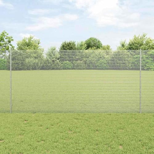 Qnhdfrt Gartenzaun Stahl Silber pulverbeschichtet 2500 x 2,7 x 120 cm Modernes Design Robuste Stahlkonstruktion UV-beständig für Garten Terrasse Hof Balkon und Campingplatz