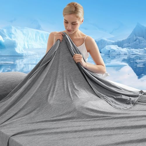 Marchpower Kühldecke, Kühlende Decke mit Arc-Chill 3.0 Q-Max>0,5 Kühlfasern, 2-in-1 Doppelseitige Sommerdecke, Sofortige Kühlwirkung, Wohndecke, Kinderdecke, Sofadecke, Reisedecke - 220 x 240cm Grau