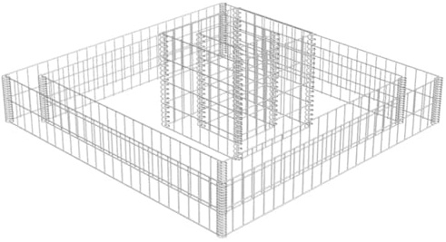 Generico Gabbione Fioriera in Acciaio Zincato 120x120x20 cm,Articoli di ferramenta,riere e recinzioni,Pannelli per recinzioni,Argento,9.1 kg,141625