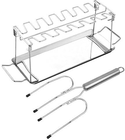Support de de poulet, support de fourchette à dinde, grille à rôtir en acier inoxydable pour la cuisson au barbecue, accessoire de four et de gril pour les voyages de camping, utilisation en cui