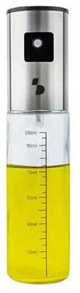 BEPER C102SPE100 Spruzzino Olio per Friggitrice ad Aria in Vetro 100 ml, Nebulizzatore per Olio Alimentare, Spray per Aceto, Limone e Condimenti, BPA Free