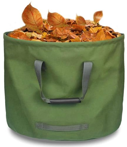 CYSJ Sacos de basura de jardín de 125 l para tareas pesadas, residuos verdes, saco de hojas con tejido de lona militar, estable, plegable, bolsa de jardín con asas
