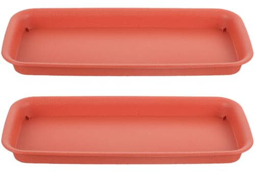 SHINYPASING 2pezzi Sottovasi Rettangolari 60 Cm in Plastico Resistente, Vassoi per Piante Rettangolari per Progetti di Giardinaggio e Decorazione Casa