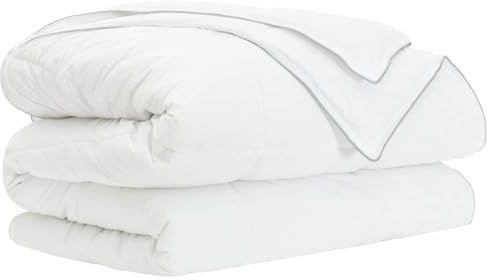 vidaXL Piumone Completo Annuale Bianco 240 x 220 cm Fibra di bambù, Comodità in camera, piumone moderno in bamboo, biancheria traspirante, per uso versatile in casa