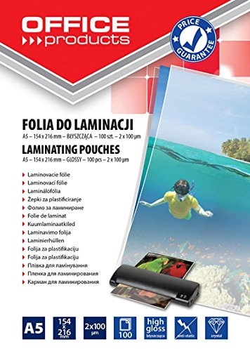 Lamination Foil Office PRODUCYS A5 2x100 MICR; Glossy 100 Pcs Transparent/Presentation/Type-for Lamination/Kind-Glossy/Material-Plastic/Colour-Transparent/Format-A5 / Thickness (mm)-2x100