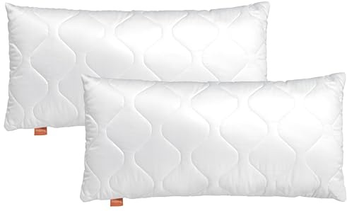 sleepling 194355 cuscino per letto set di 2 | Imbottitura per Cuscini | Oekotex | lavabile 60 gradi | Prodotto in UE | Garanzia di imbottitura | Garanzia di taglia | 50 x 70 cm, bianco