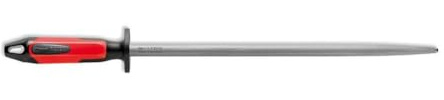 Dick Wetzstahl Fleischerstahl RegularCut mit 2K Griff rot/schwarz rund 35 cm 73171350-63