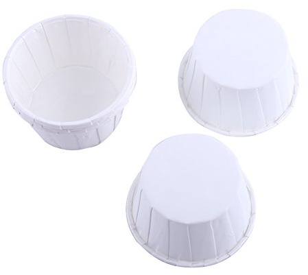 Cupcake,100pcs Cupcake Förmchen Papier Kuchen Cupcake Muffin Baking Cup für Party Hochzeit Weihnachten (Weiß)