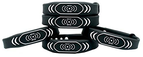 RFID Armband, EM4200, für kompatible Schließanlagen, schwarz, 5 Stück - Nicht für das Smartphone geeignet