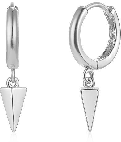 GUEMER Gold Huggie Hoop Earrings 18K Gold Plated Dainty Spike Awl Lightning Lock Star Ball Pearl Tassel Bead Heart Evil Eye Hoop Tiny Ear Cute CZ Turquiose Trendy Sleeper Huggy Hoop Earrings Women