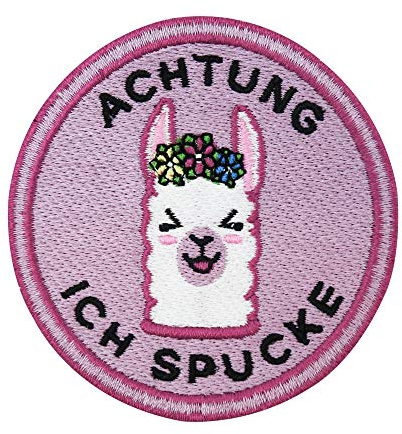 Finally Home Achtung Ich Spucke Lama Patch zum Aufbügeln | Lustige Alpaka Patches, Bügelflicken, Flicken, Aufnäher