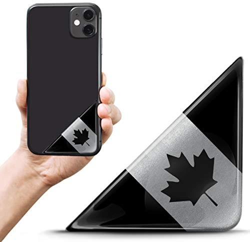 Biomar Labs® 2 x 3D Domed Silicone Badge Stickers Decal Emblem Number Plate Car Motorcycle Helmet Canada Canadian Maple Leaf Silver National Flag F 163 Z*