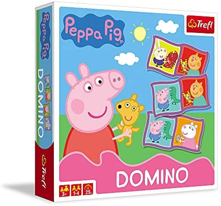 Trefl Domino Schweinchen Peppa Familienspiel für Kinder ab 3 Jahren