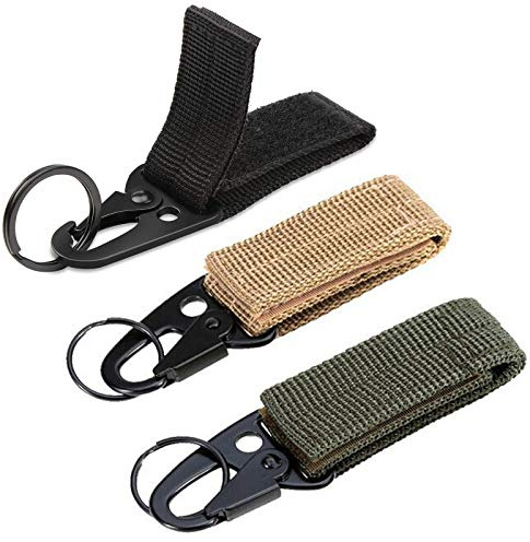 Floatdream 3 Stück Duty Belt Keeper, Taktischer Hängender Gürtel Karabiner, Gürtel Karabiner aus Nylon Gürtel Keeper, für Camping, Wandern(3 Farben)