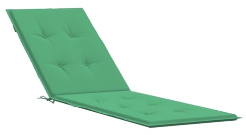 vidaXL Liegestuhl Auflage, Polster Auflage für Deckchair, Polsterauflage für Gartenliege, Liegenauflage Outdoor, Grün (75+105) x50x4cm