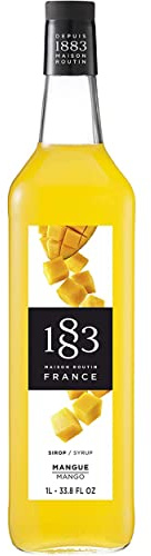 1883 Maison Routin Premium Mango Syrup, 1 Litre Glass Bottle | Flavoured Syrup, For Coffee, Tea, Cocktails, Iced Drinks & Desserts, Made with Pure Cane Sugar, No Artificial Colours, Vegan