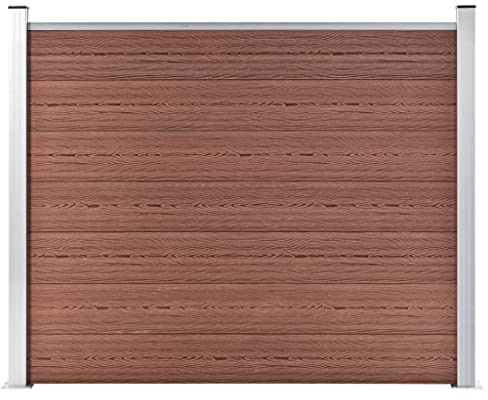 vidaXL Zaunelement Gartenzaun Sichtschutzzaun Lamellenzaun Windschutz Zaun Windschutzzaun Terrasse Stecksystem Lärmschutz WPC 180x146cm Braun