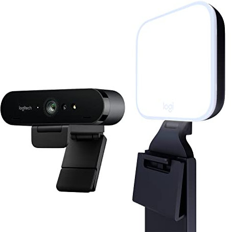 Logitech Brio Stream Webcam Streaming Full HD 1080p/60fps y Litra Glow LED Luz Streaming Premium con TrueSoft - Negro