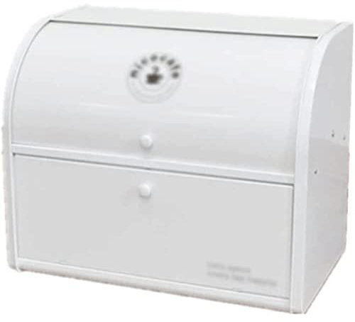 ABGRC Boîte à Pain en métal, Corbeille à Pain de Grande capacité de Ferme, Porte-Pain Vintage pour comptoir de Cuisine, Porte-Pain Blanc