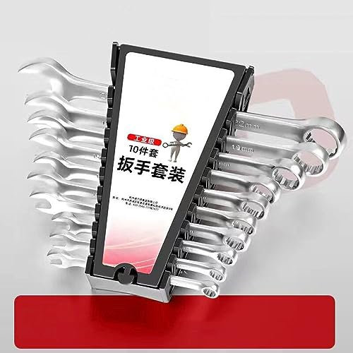 SRGDRR Llave de uso dual Reparación de automóviles Combinación Trinquete Llave rápida Herramientas de hardware, mate 10 piezas