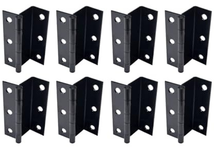 QCAA Three Fold Shutter Hinge, Half Surface for Shutter, Cabinet, Furniture, 2-1/2 x 1.2mm, Matte Black, Made in Taiwan, 8 Pack