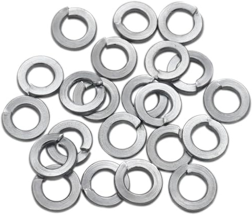SKIR'CO (100 piezas) Arandelas de seguridad con resorte DIN127 galvanizadas M5, arandelas de metal, arandelas de seguridad con resorte dividido