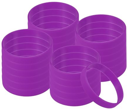 PATIKIL Silicone Bracelets, Colored Rubber Wristbands Blank Stretch Sports Bands for Adults Teen Sports Team
