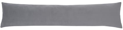 OHS Matt Velvet Draft Excluder Cushion, Soft Door Stopper Decorative Cold Air Wind Blocker for Living Rooms, Bedrooms, Kitchens, Grey 90 x 20cm