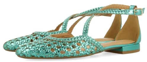 GIOSEPPO Femme Bailarinas Piel Con Trenzados Para Mujer Leskovic Ballerines, Bleu Aqua, 36 EU
