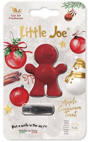 Little Joe® Car Air Freshener – Christmas/Winter Edition (Dunkel Rot, Apple Cinnamon Treat)
