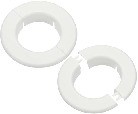 PATIKIL Wall Split Flange 2.7 (68mm), 2 Pcs Round Detachable Escutcheon Plate Buckles Water Pipe Cover for Kitchen Bathroom Air Conditioner Arm Pipe Faucet Decoration, White