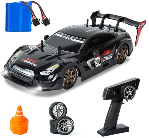 iBlivers Fullskala RC Driftbil, 1:14 Fjärrkontroll Driftbilar med proportionell gas och styrning 4WD GT Drift RC Bil Hobby Klass Driftfordon Leksak för Vuxna Pojkar Barn