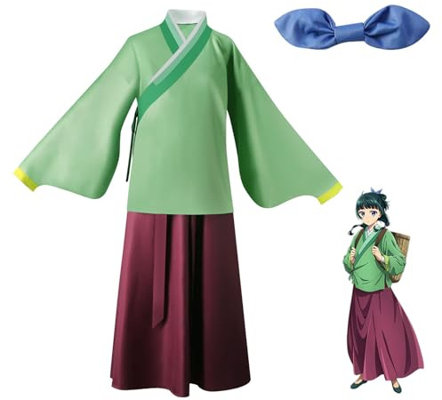 Bocguy Maomao Cosplay, Apothecary Diaries Anime Kostüm, Anime Cosplay Damen, Grün Hanfu Outfits mit Kopfschmuck für Halloween und Karneval(L)