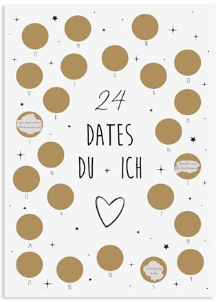 Calendario dell'Avvento da grattare (24 Dates Du + Ich A4)