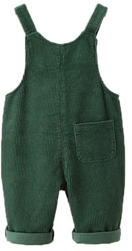 ACMEDE Salopette Bambino Velluto a Coste 9-24 Mesi Salopette in Cotone Senza Maniche Regolabile Tuta Intera Bretelle con Orsetto Carino Abbigliamento Casual Autunno Primavera 2-4 Anni